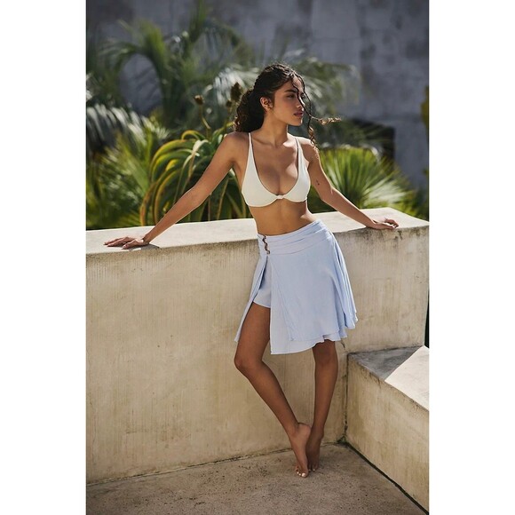 Free People Free-est Scarlett Skort Shorts High Waisted Gauzy Smocked XS 279633 - Picture 4 of 10